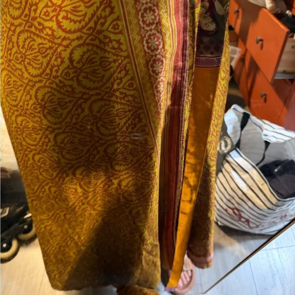 Vibrant Multicolor Skirt with Artistic Pattern reversible silk art slirt